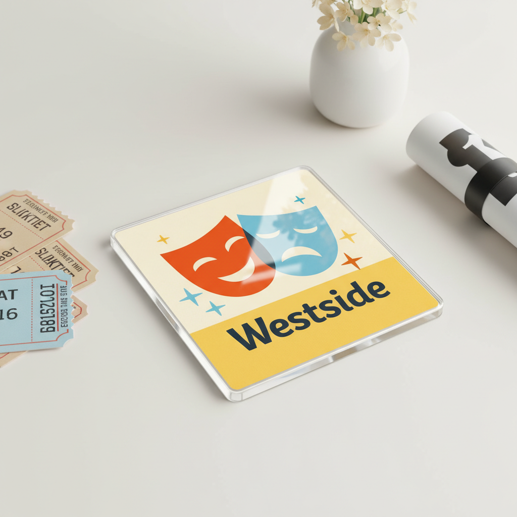 Westside - Coaster - Mid-Century Retro - Theatre Masks