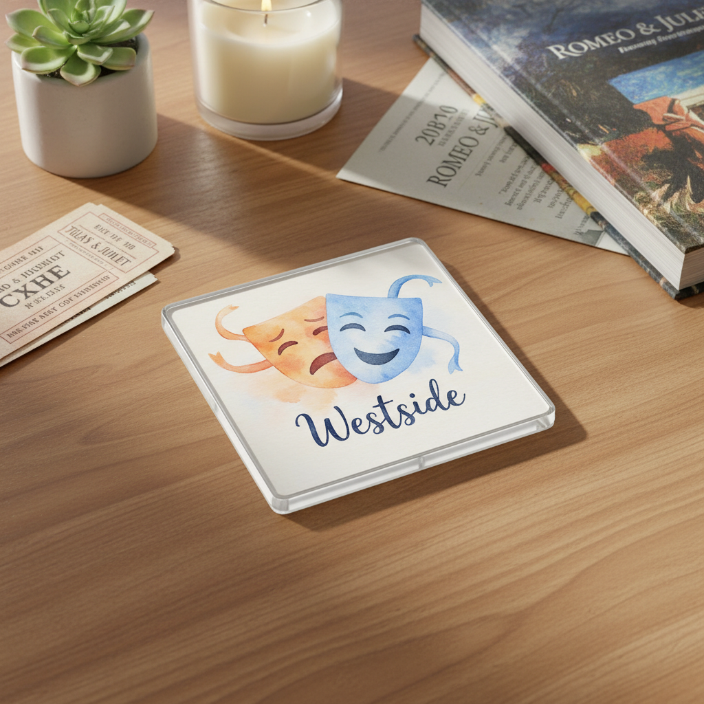 Westside - Coaster - Soft Watercolours - Theatre Masks
