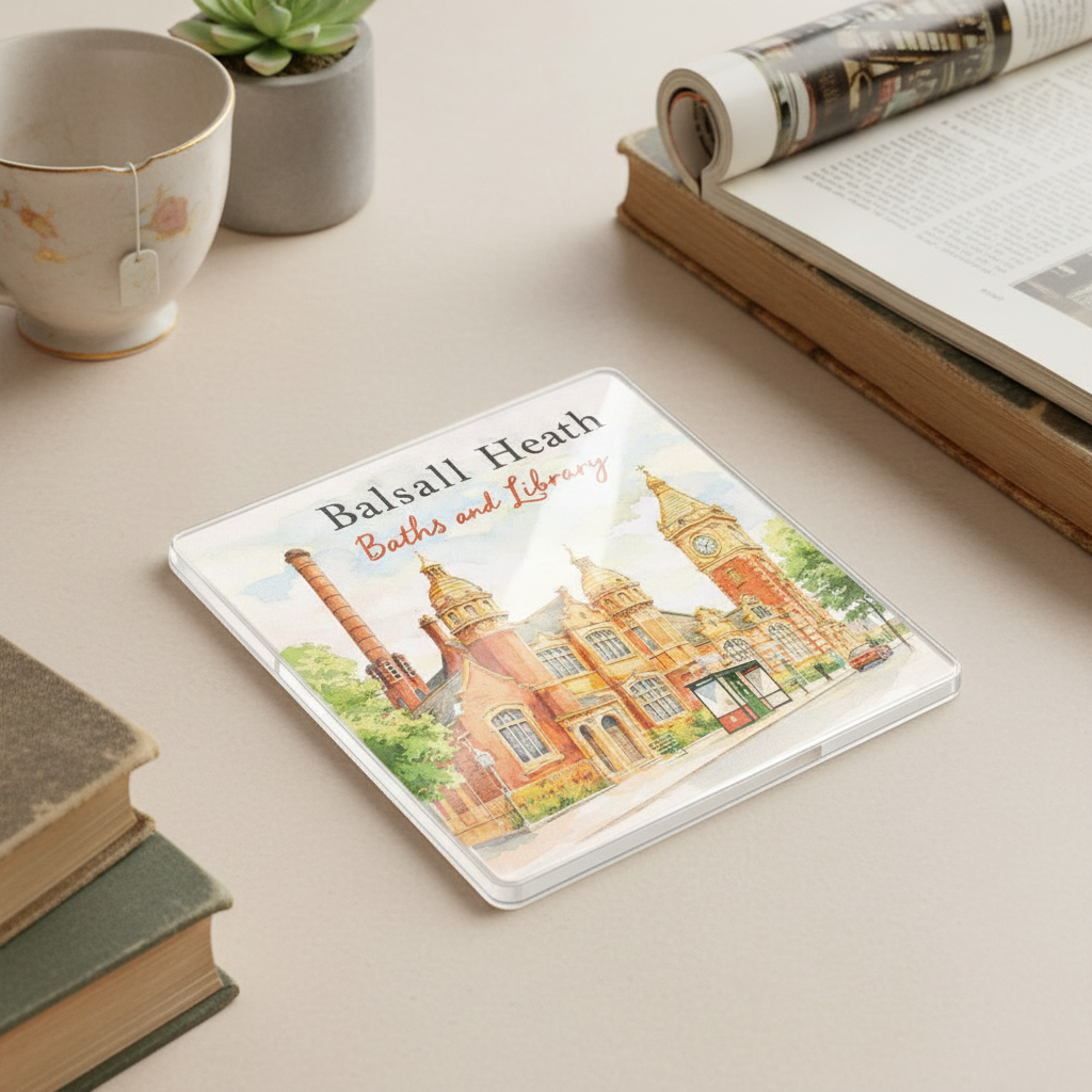 Balsall Heath - Coaster - Soft Watercolours - Baths & Library