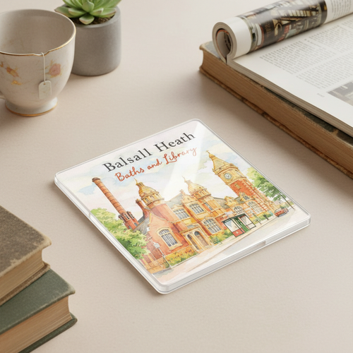 Balsall Heath - Coaster - Soft Watercolours - Baths & Library