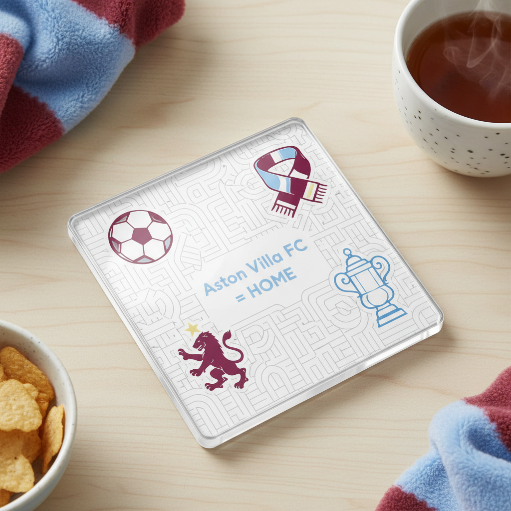 Aston Villa Acrylic Coaster Gift - Unique Football Fan Home Decor for Supporters