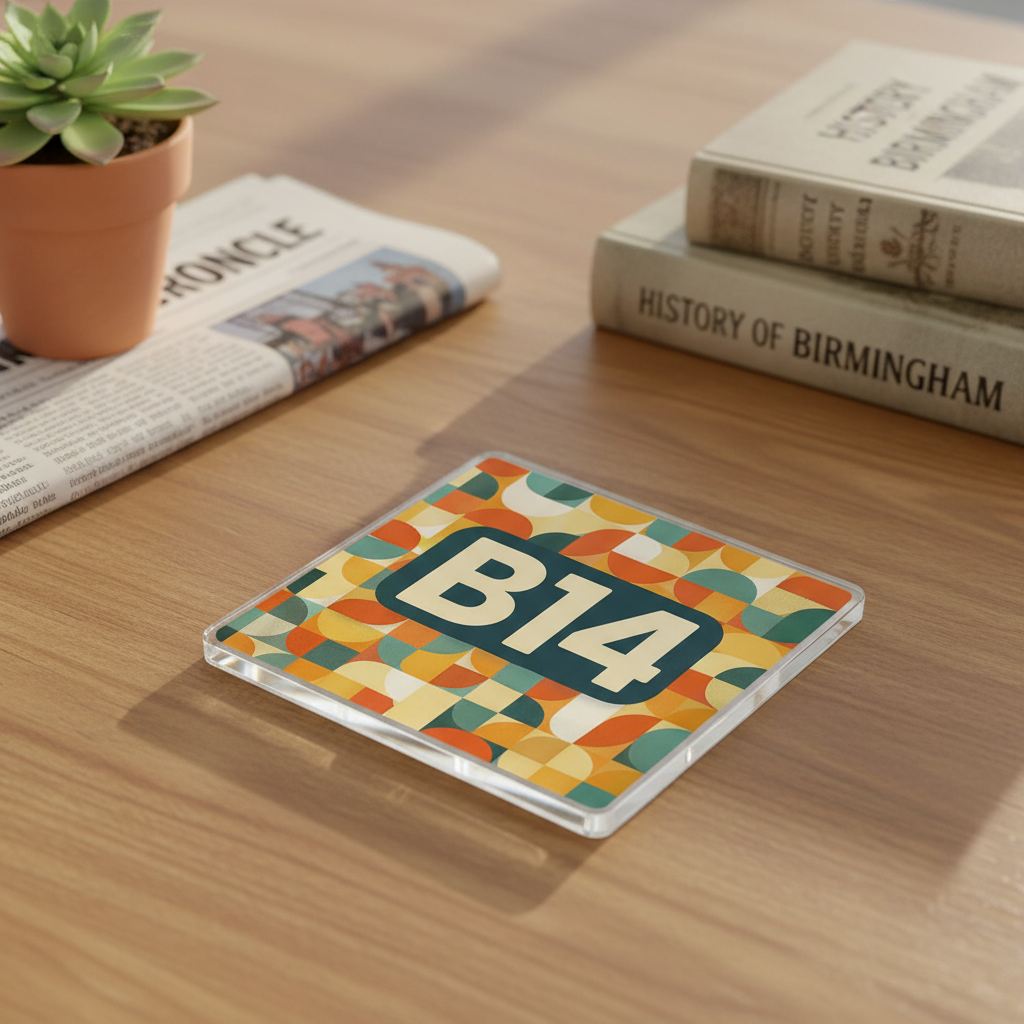 Yardley Wood - Coaster - Mid-Century Retro - Postcode