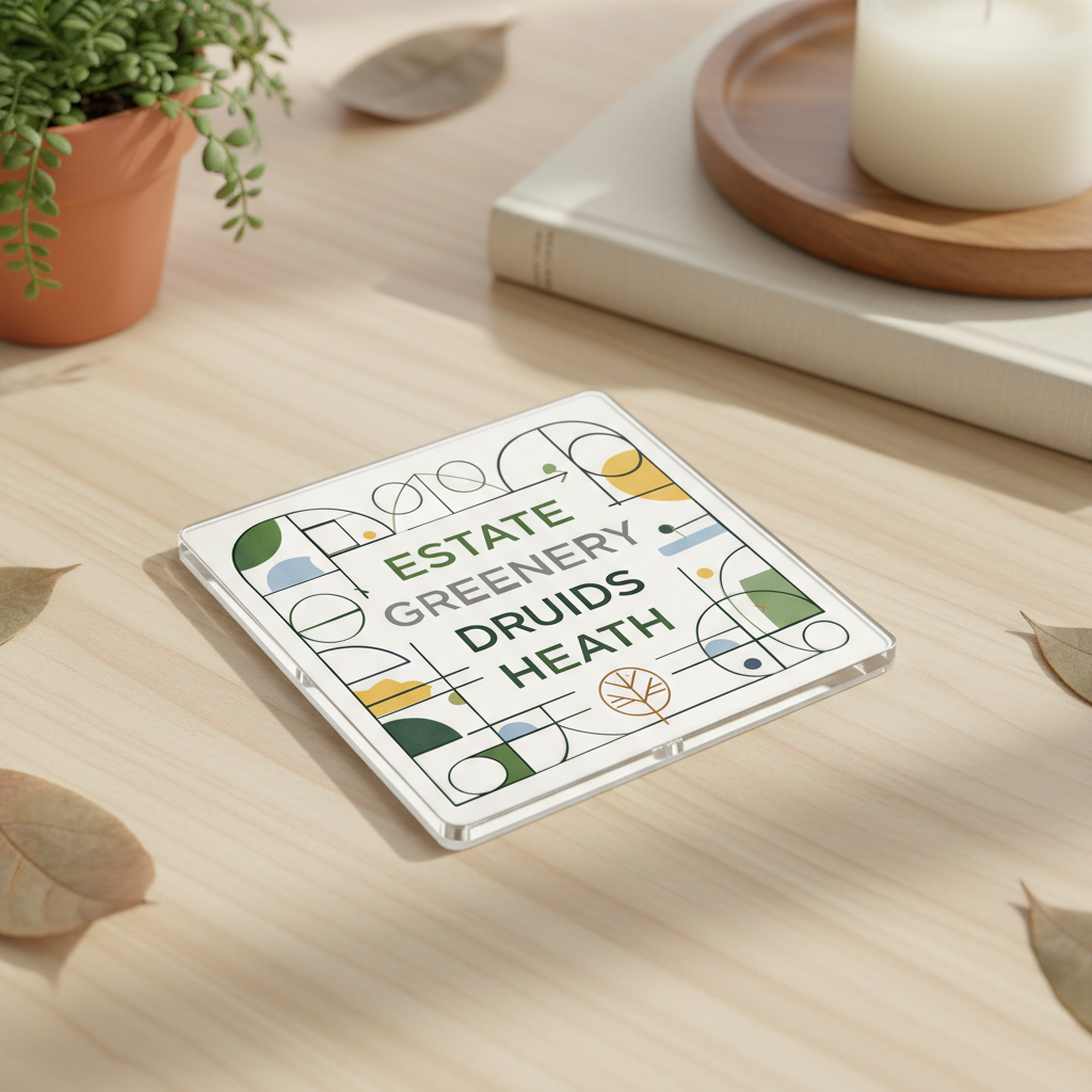 Druids Heath - Coaster - Geometric Lines - Word Stack