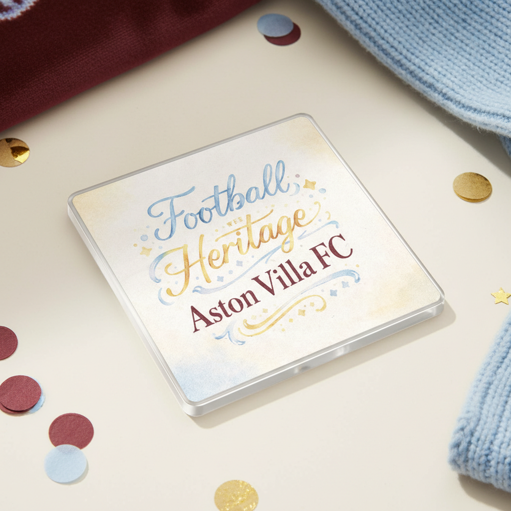 Aston Villa Football Heritage Acrylic Coaster Gift - Vintage Design Drinkware for Fans