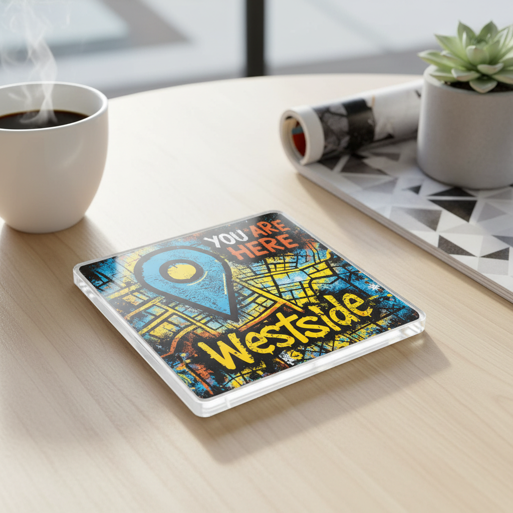 Westside - Coaster - Urban Street Art - Location Pin