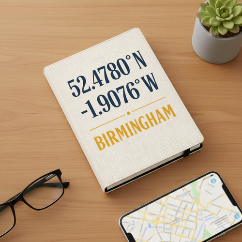 Birmingham - Notepad - Minimalist Coordinates Design