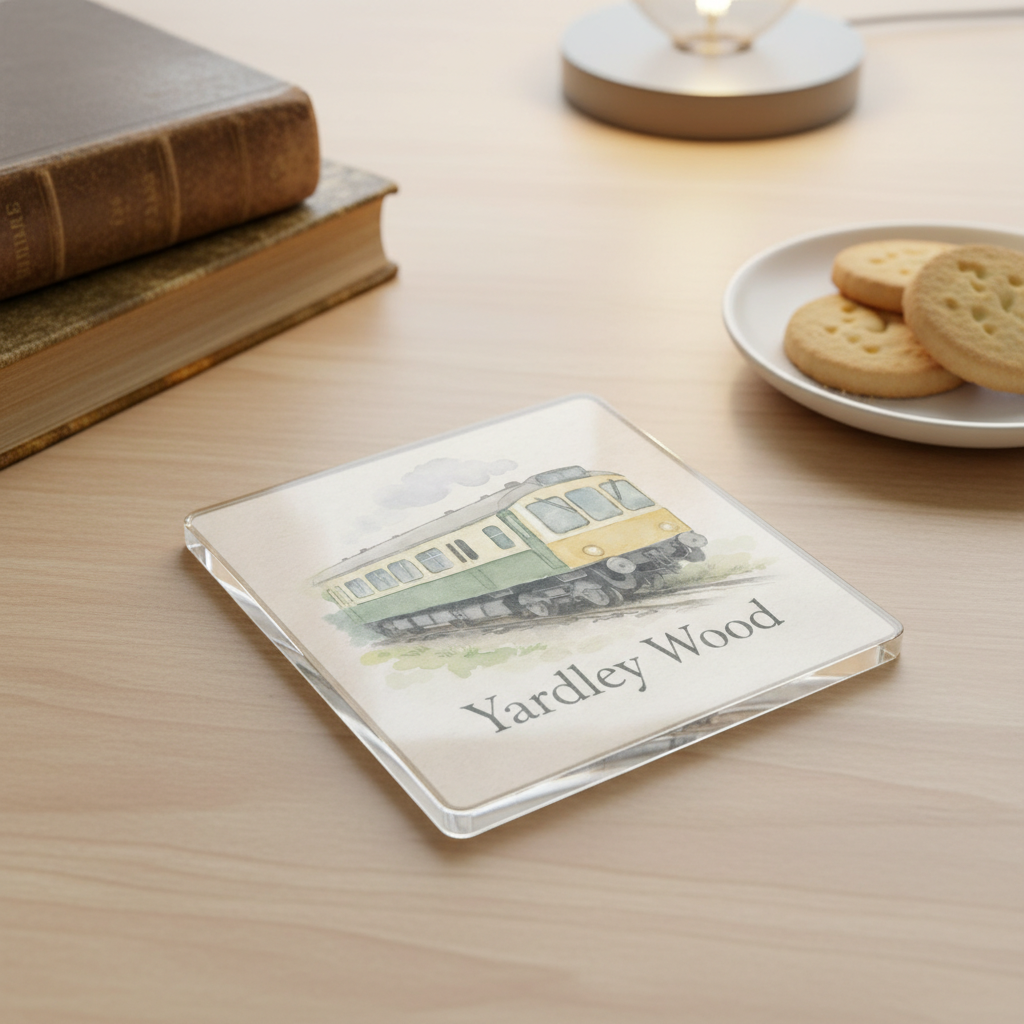Yardley Wood - Coaster - Soft Watercolours - Train