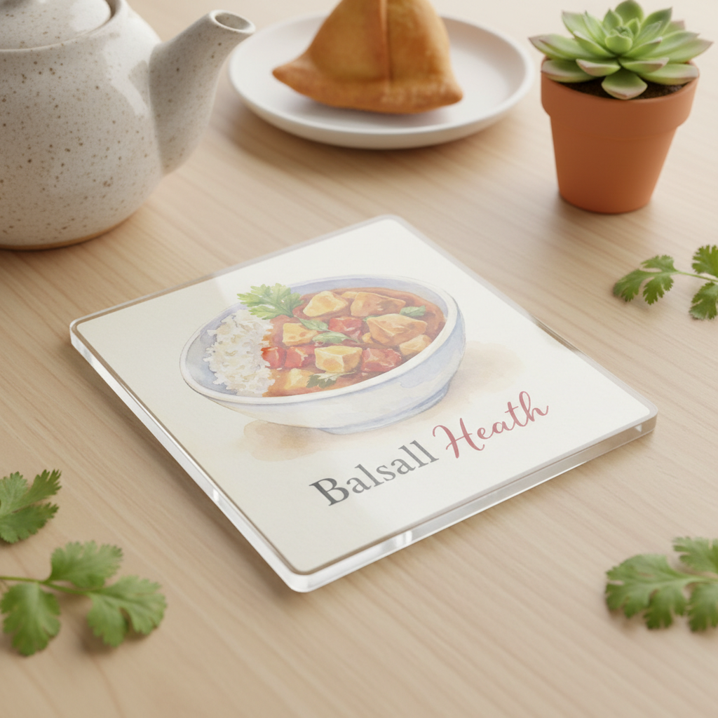 Balsall Heath - Coaster - Soft Watercolours - Balti Dish