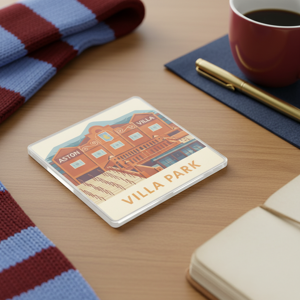 Vintage Aston Villa Acrylic Coaster Gift - Stylish Football Fan Drinkware for Home or Office