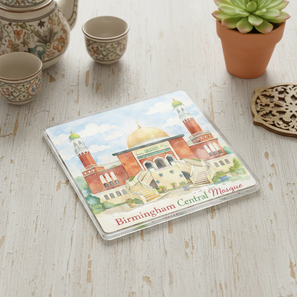 Balsall Heath - Coaster - Soft Watercolours - Birmingham Central Mosque