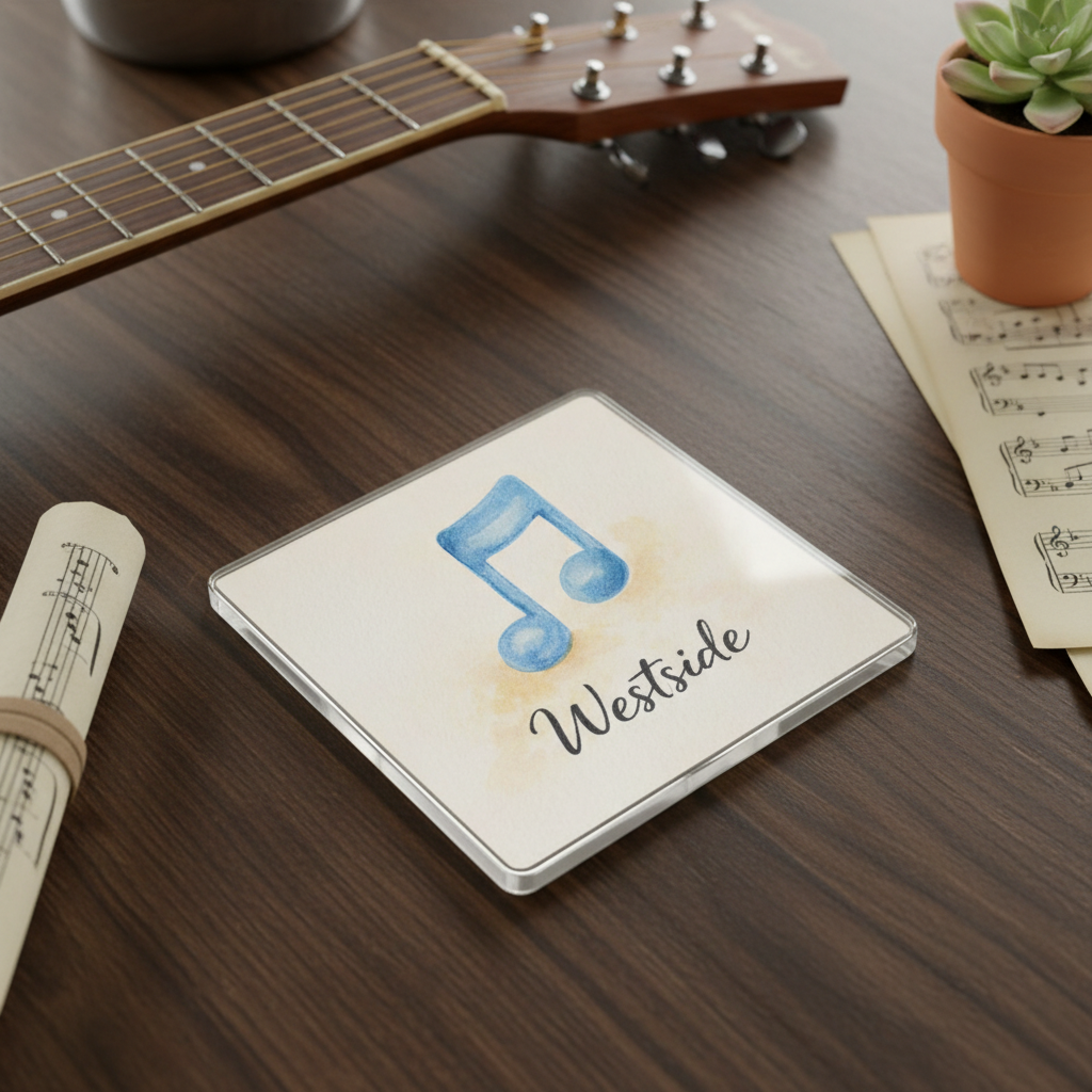 Westside - Coaster - Soft Watercolours - Music Note