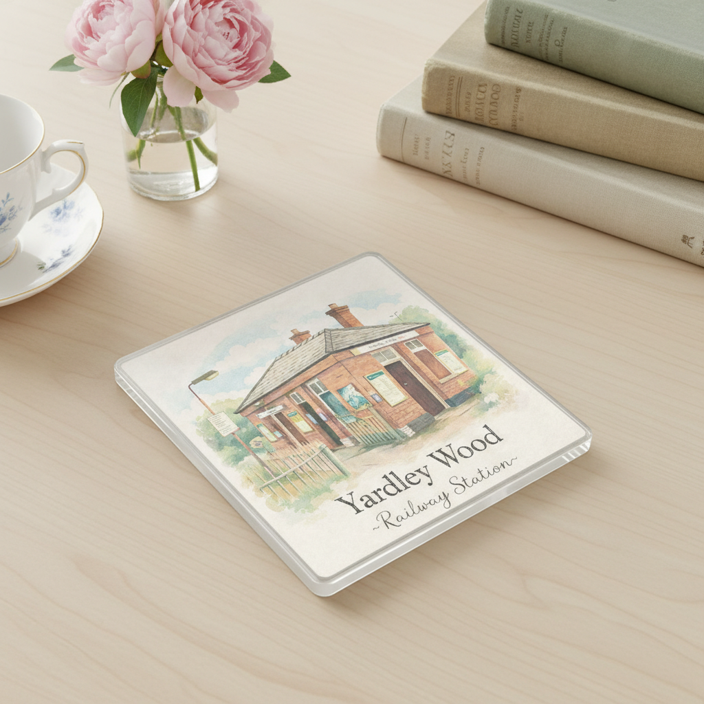 Yardley Wood - Coaster - Soft Watercolours - Railway Station