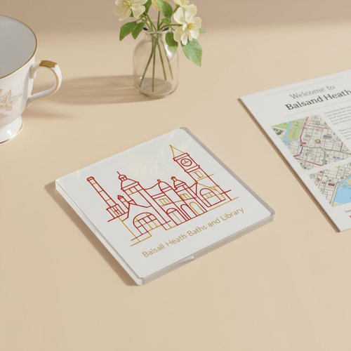 Balsall Heath - Coaster - Geometric Lines - Baths & Library