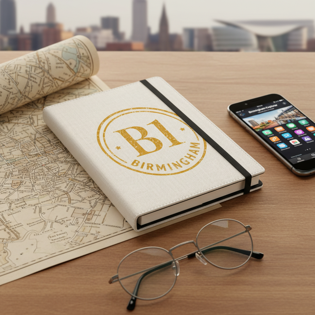 Birmingham - Notepad - Vintage Stamp Design B1 Yellow