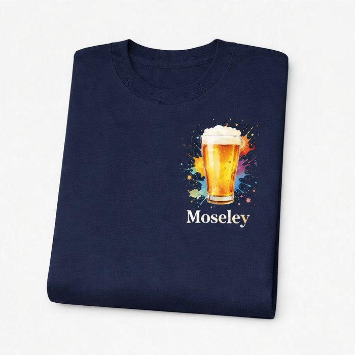 Moseley - T-Shirt - Colour Splash Design - Beer Glass
