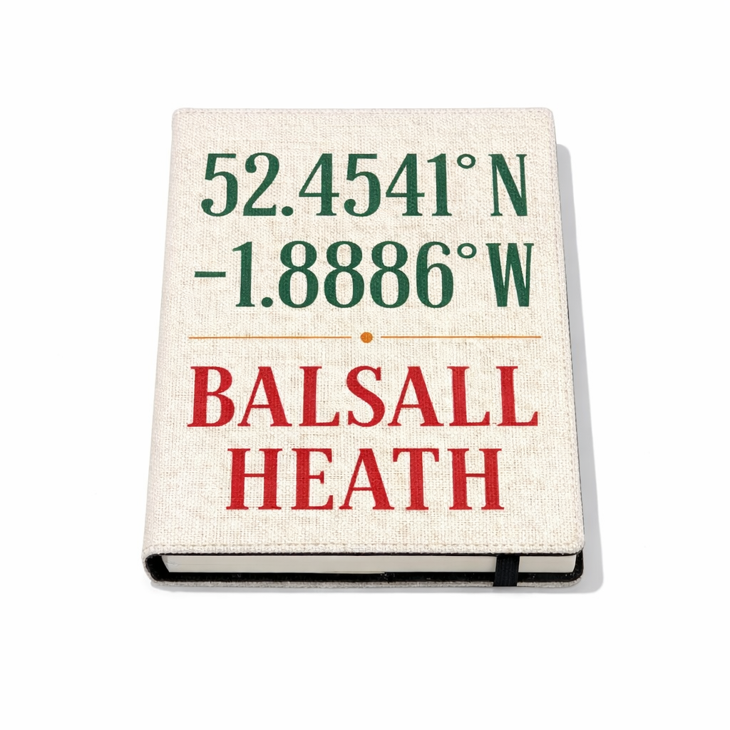 Balsall Heath - Notepad - Minimalist Coordinates Design