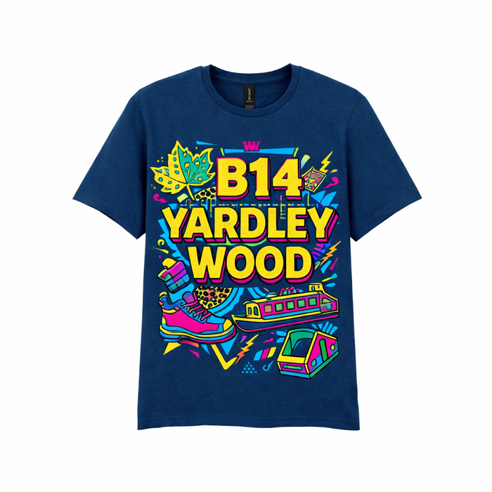 Yardley Wood - T-Shirt - Playful Neon Vibe Design