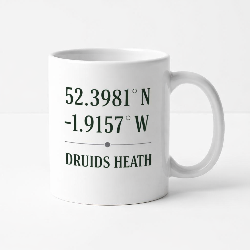 Druids Heath - Mug - Minimalist Coordinates Design
