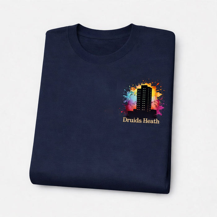 Druids Heath - T-Shirt - Colour Splash Design - Tower Block