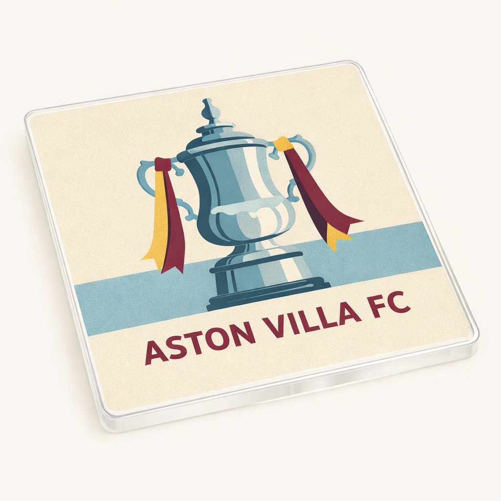 Aston Villa Acrylic Coaster Gift - Victory Stripes Design for Football Fans, Unique Home Accessory