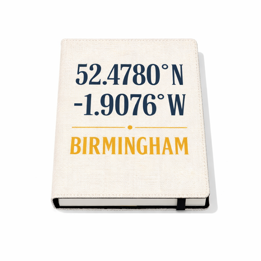 Birmingham - Notepad - Minimalist Coordinates Design