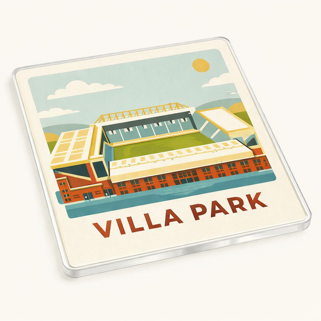 Vintage Acrylic Coaster Gift - Retro Villa Vibe Design for Aston Villa Supporters - Unique Football Fan Present