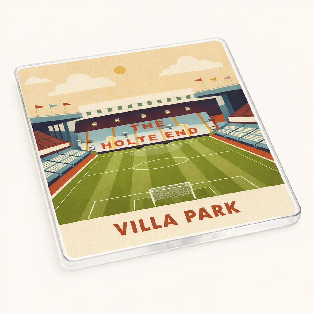 Acrylic Coaster Gift for Football Fans - Villa Park Holte Haven Design, Unique Vintage Aston Villa FC Colours