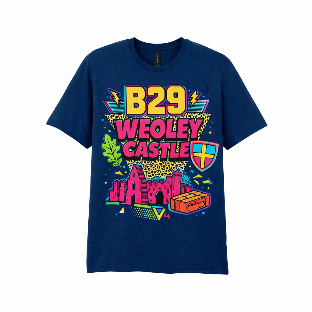 Weoley Castle - T-Shirt - Playful Neon Vibe Design