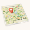 Yardley Wood - Coaster - Soft Watercolours - Location Pin