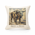 Urban Bullscape Linen Effect Cushion Cover Gift - Striking Birmingham Design Decor for Home Enthusiasts