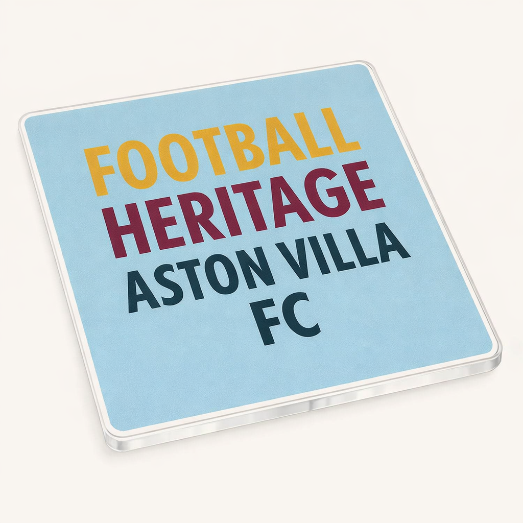 Acrylic Coaster Gift - Modern Football Heritage Design for Aston Villa Fans - Unique Home Decor Present