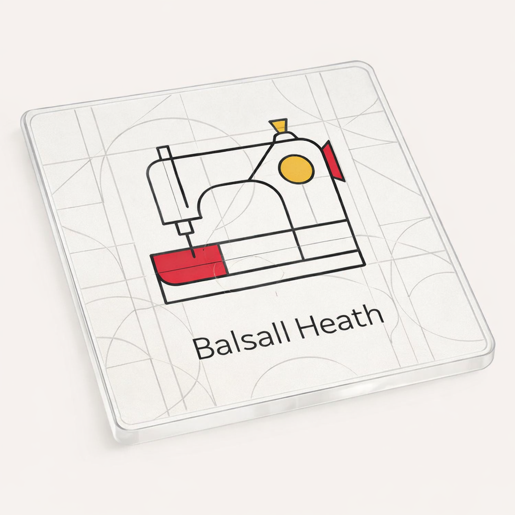 Balsall Heath - Coaster - Geometric Lines - Sewing Machine