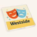 Westside - Coaster - Mid-Century Retro - Theatre Masks