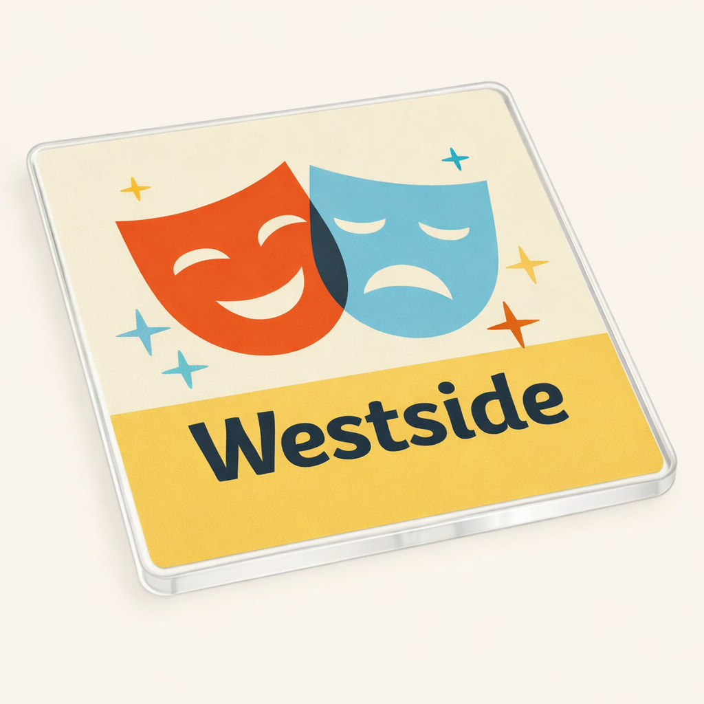 Westside - Coaster - Mid-Century Retro - Theatre Masks
