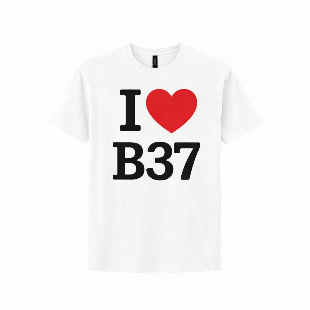B37 - T-Shirt - I Heart B37 Design - Chelmsley Wood | Marston Green | Kingshurst | Fordbridge