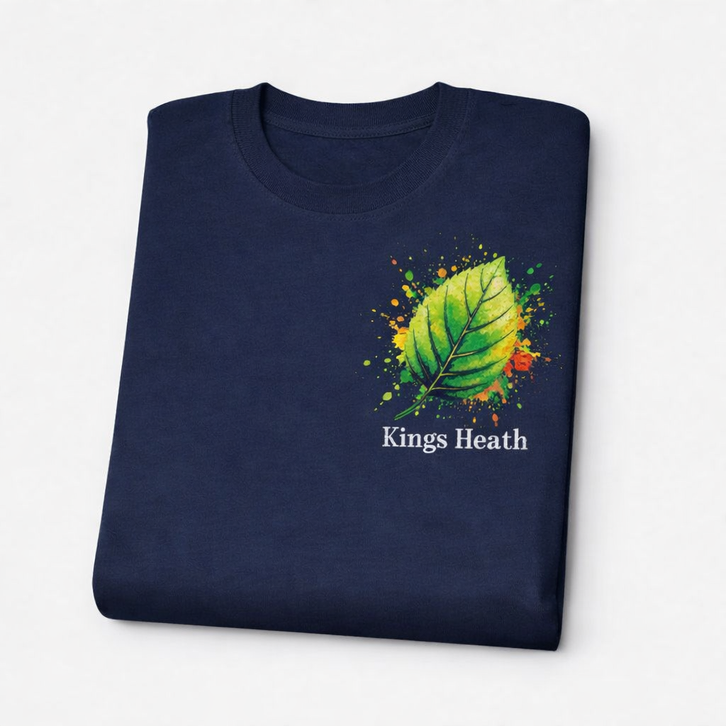 Kings Heath - T-Shirt - Colour Splash Design - Leaf