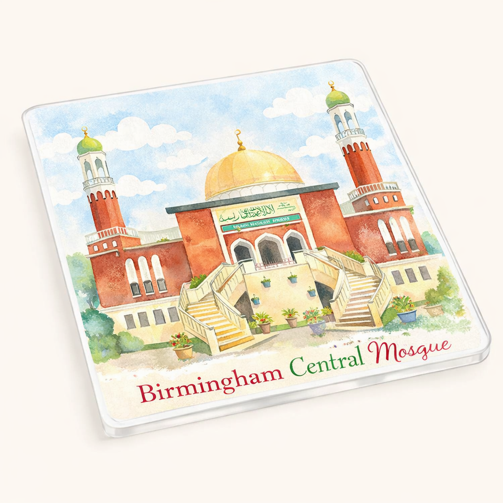 Balsall Heath - Coaster - Soft Watercolours - Birmingham Central Mosque