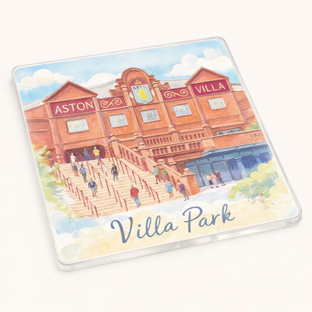 Villa Park Acrylic Coaster Gift - Aston Villa FC Supporters Drink Mat - Unique Football Fan Present