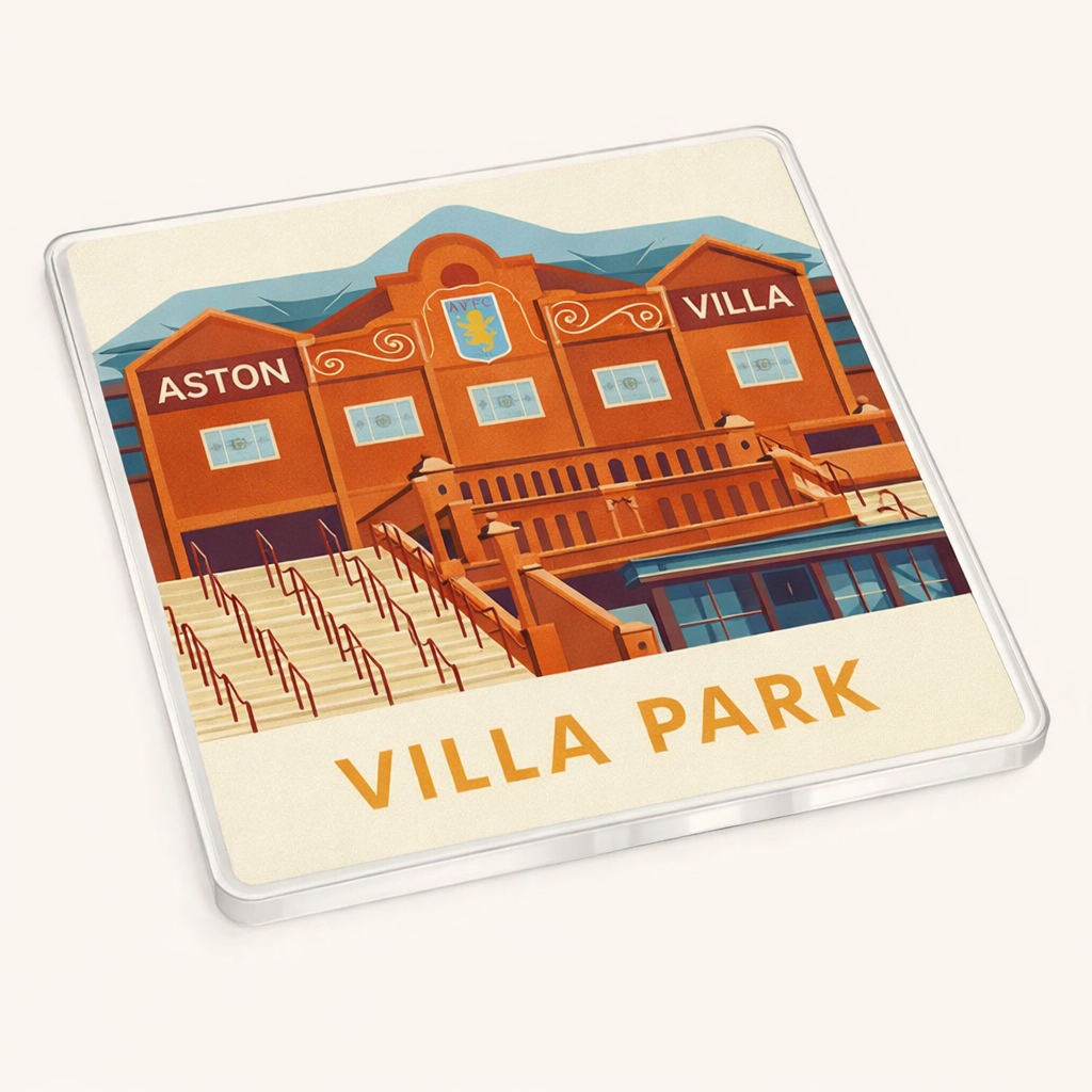 Vintage Aston Villa Acrylic Coaster Gift - Stylish Football Fan Drinkware for Home or Office
