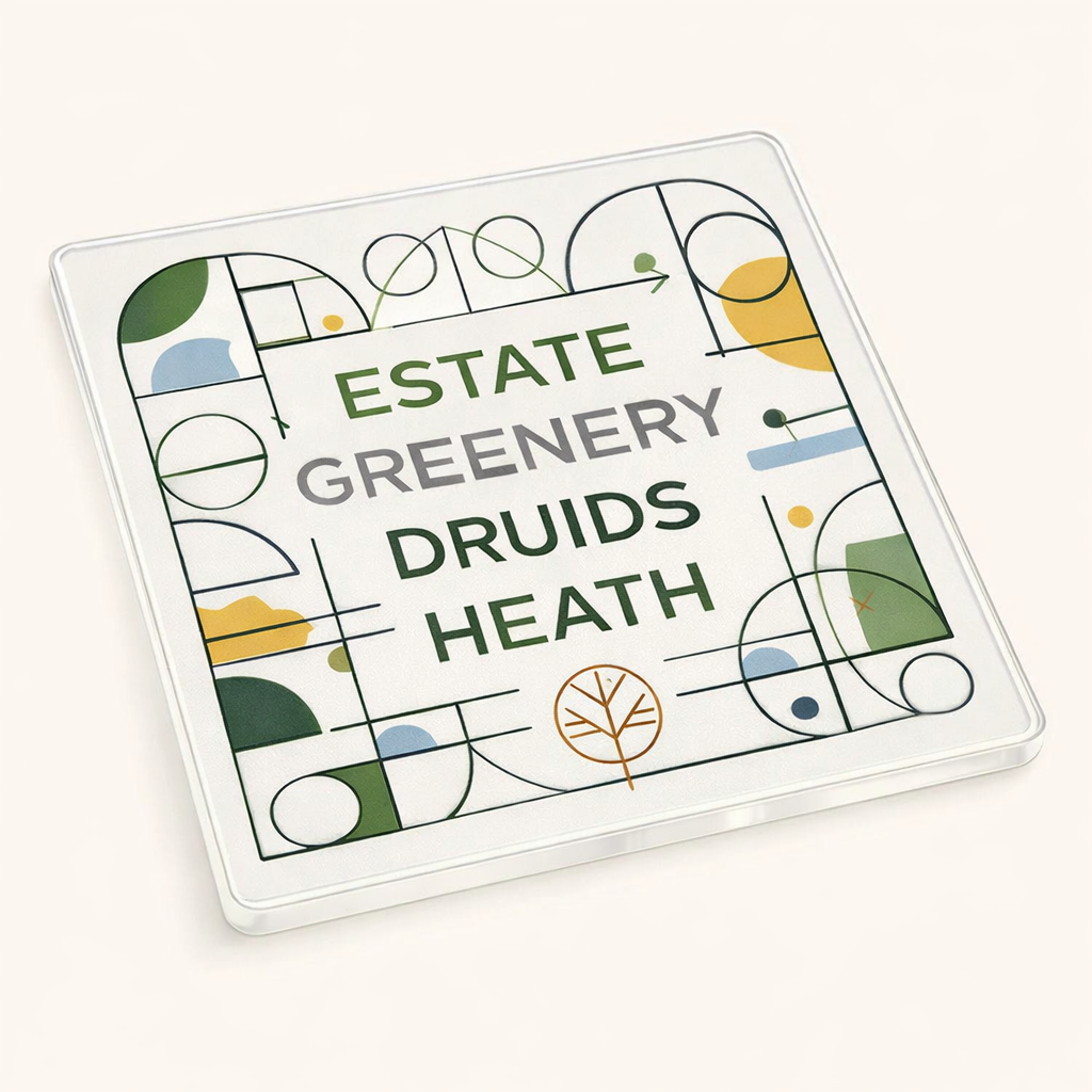 Druids Heath - Coaster - Geometric Lines - Word Stack
