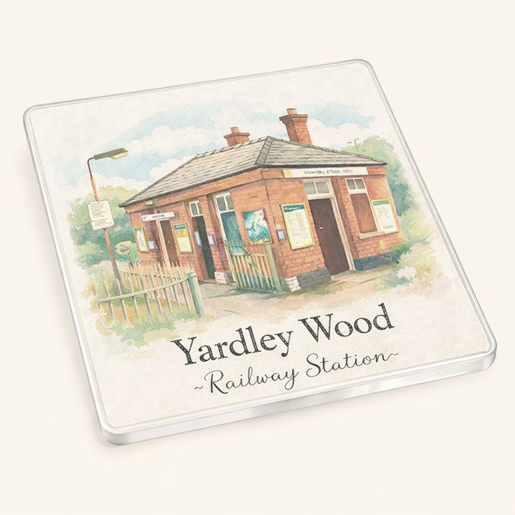 Yardley Wood - Coaster - Soft Watercolours - Railway Station
