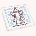 Aston Villa Acrylic Coaster Gift - Claret Trophy Design for Football Fans, Stylish Home Accessory