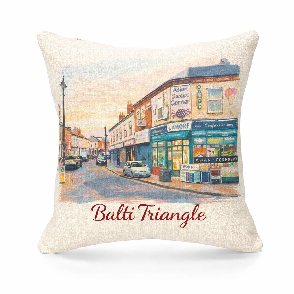 Balsall Heath - Cushion - Stylised Painting Design - Balti Triangle