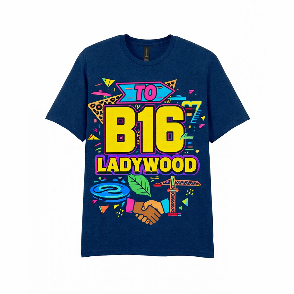 Ladywood - T-Shirt - Playful Neon Vibe Design