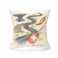 Linen Effect Cushion Cover Gift - Birmingham Whimsy Illustration Home Decor Unique