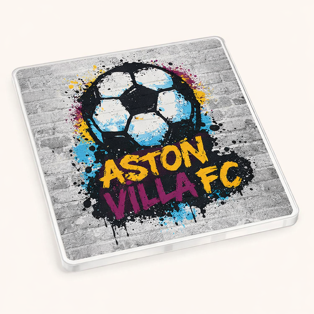 Aston Villa Football Acrylic Coaster Gift - Graffiti Art Style Home Accessory for Fans