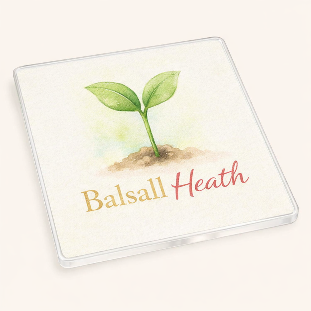 Balsall Heath - Coaster - Soft Watercolours - Leaf