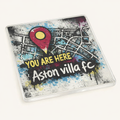 Aston Villa Acrylic Coaster Gift - Vibrant Map Pulse Design for Football Fans, Unique Drinkware Present