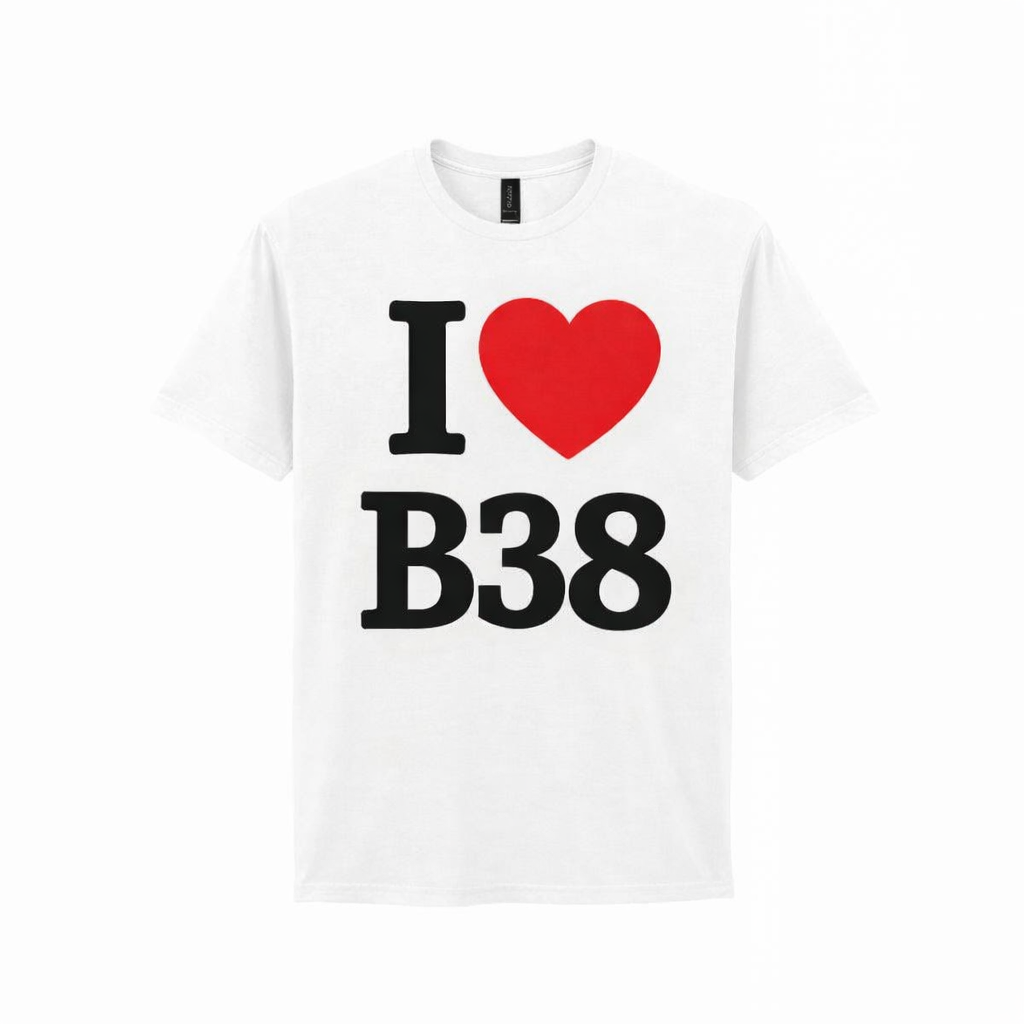 B38 - T-Shirt - I Heart B38 Design - Kings Norton | Hawkesley | Headley Heath | Forhill