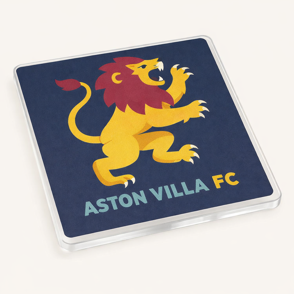 Aston Villa FC Acrylic Coaster Gift - Bold Lions Emblematic Design for Football Fans